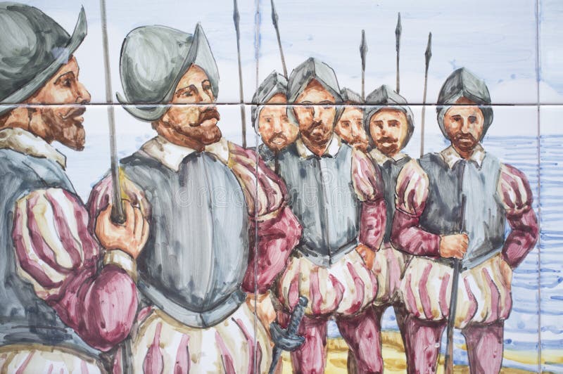 De 16de Eeuw Spaanse militairen van Hernan Cortes