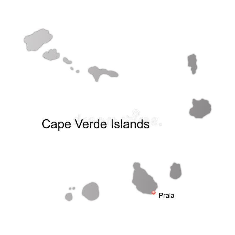 De eilanden vectorkaart van Kaapverdië