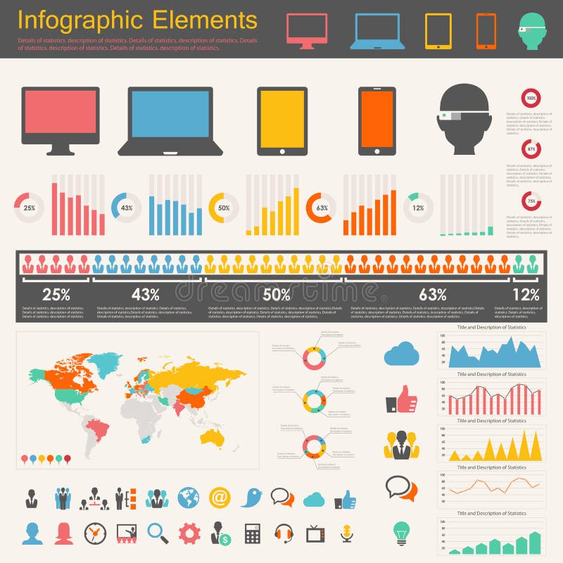 IT de Elementen van de Industrieinfographic vector illustratie IT de Elementen van de Industrieinfographic vector illustratie