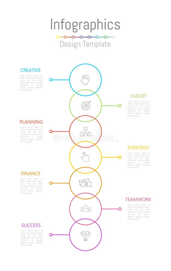 De elementen van het Infographicontwerp voor uw bedrijfsgegevens met 7 opties, delen, stappen, chronologie of processen Vector vector illustratie De elementen van het Infographicontwerp voor uw bedrijfsgegevens met 7 opties, delen, stappen, chronologie of processen Vector vector illustratie