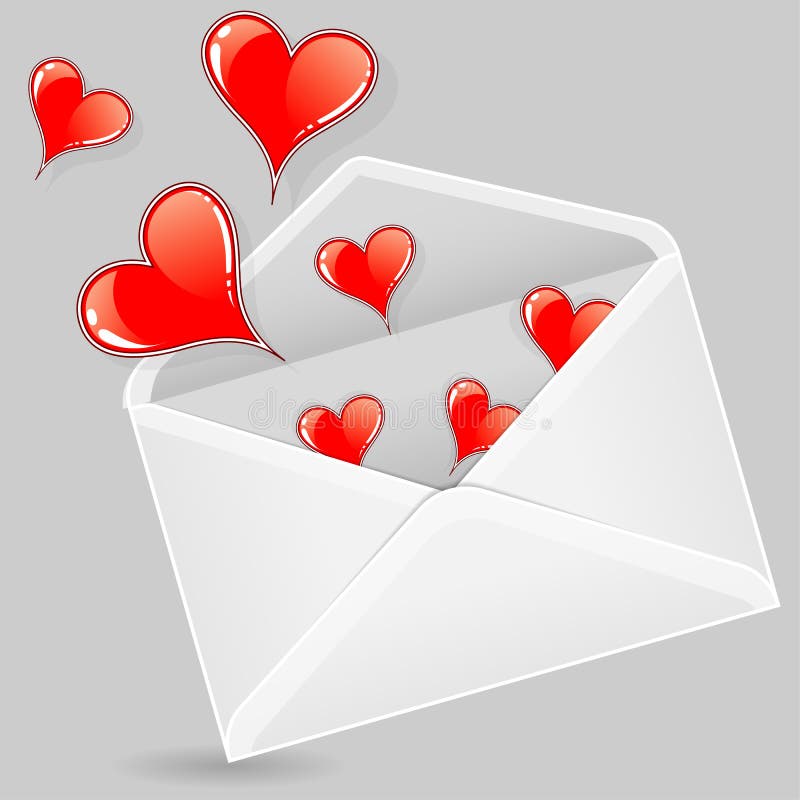 De Envelop van de valentijnskaart vector illustratie De Envelop van de valentijnskaart vector illustratie