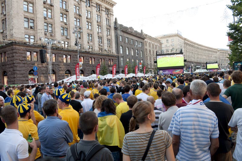 De EURO 2012 van de Streek van de ventilator in Kiev royalty-vrije stock fotografie De EURO 2012 van de Streek van de ventilator in Kiev royalty-vrije stock fotografie