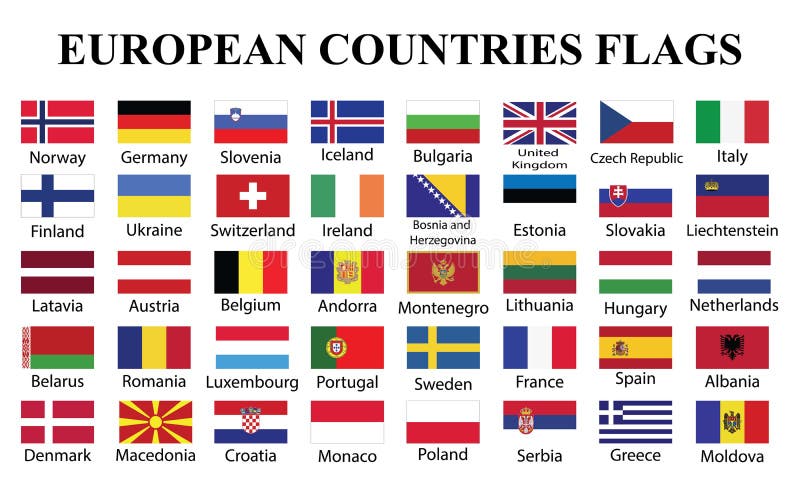 vergeten Koppeling Voorlopige De Vlaggen Van De Landen Van Europa Vector Illustratie - Illustration of  allen, globaal: 145128950