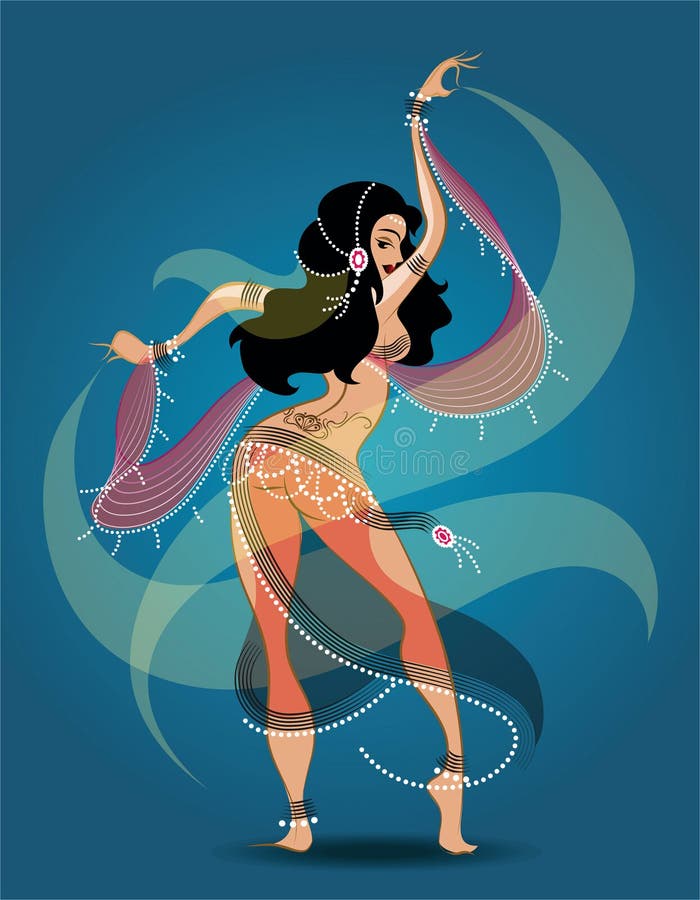 De exotische danser van de Buik stock illustratie De exotische danser van de Buik stock illustratie