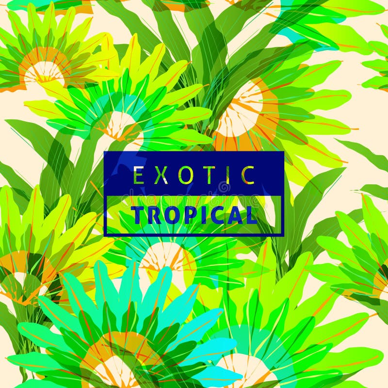 De exotische tropische naadloze achtergrond van het bladerenpatroon met aardkleur royalty-vrije illustratie De exotische tropische naadloze achtergrond van het bladerenpatroon met aardkleur royalty-vrije illustratie