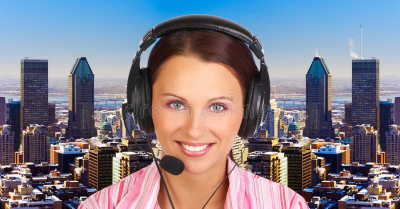 De Exploitant van het Call centre stock fotografie