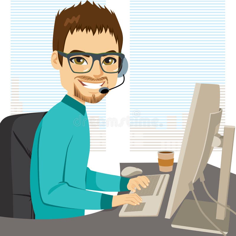 De Exploitant van het hulpCall centre royalty-vrije illustratie De Exploitant van het hulpCall centre royalty-vrije illustratie