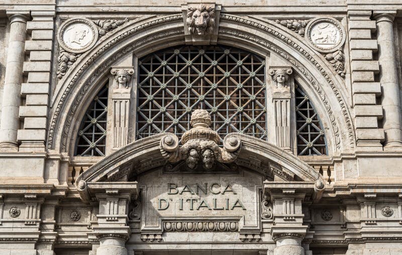 Palermo, Sicily, Italy - October 17, 2017: The facade of the historic bank of Italy in Palermo. Palermo, Sicily, Italy - October 17, 2017: The facade of the historic bank of Italy in Palermo