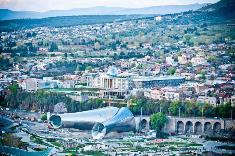 Philharmonic building and panoramic view in Tbilisi capitol of Georgia. Philharmonic building and panoramic view in Tbilisi capitol of Georgia