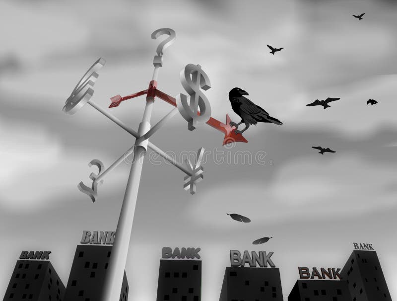De Financiële crisis van de wereld vector illustratie De Financiële crisis van de wereld vector illustratie
