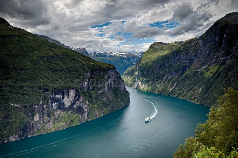 De fjord van Geiranger, Noorwegen