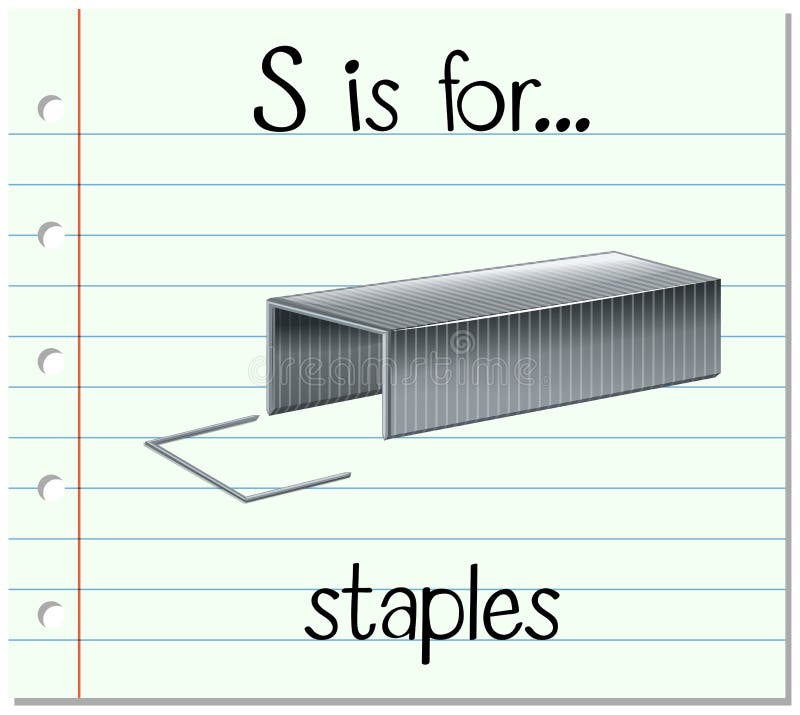 De Flashcardbrief S is voor nietjes stock illustratie De Flashcardbrief S is voor nietjes stock illustratie