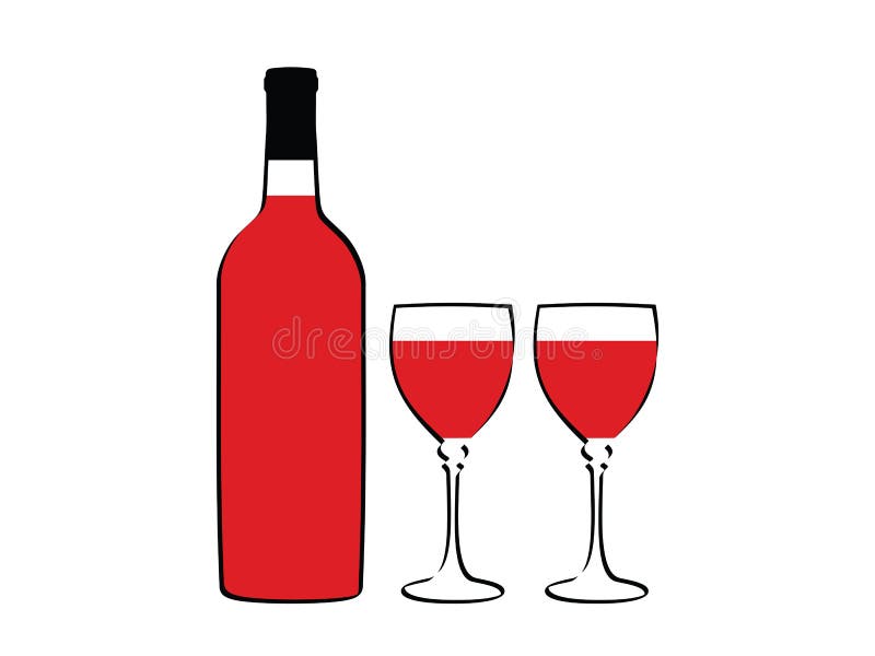 De fles van de wijn en glas twee