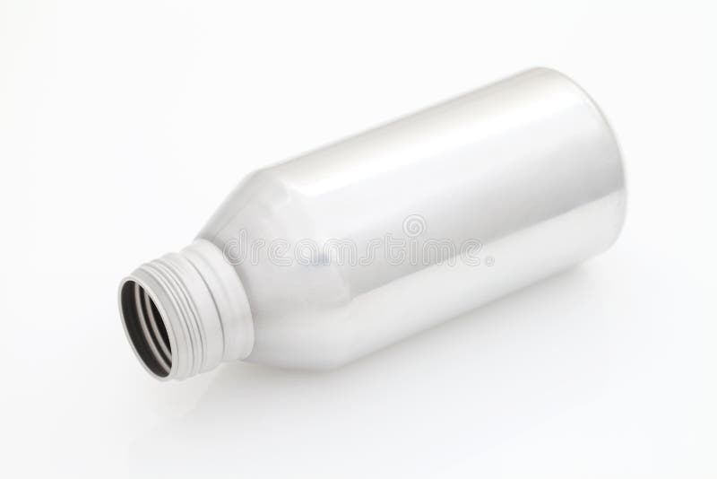 Blank aluminum bottle on white background. Blank aluminum bottle on white background