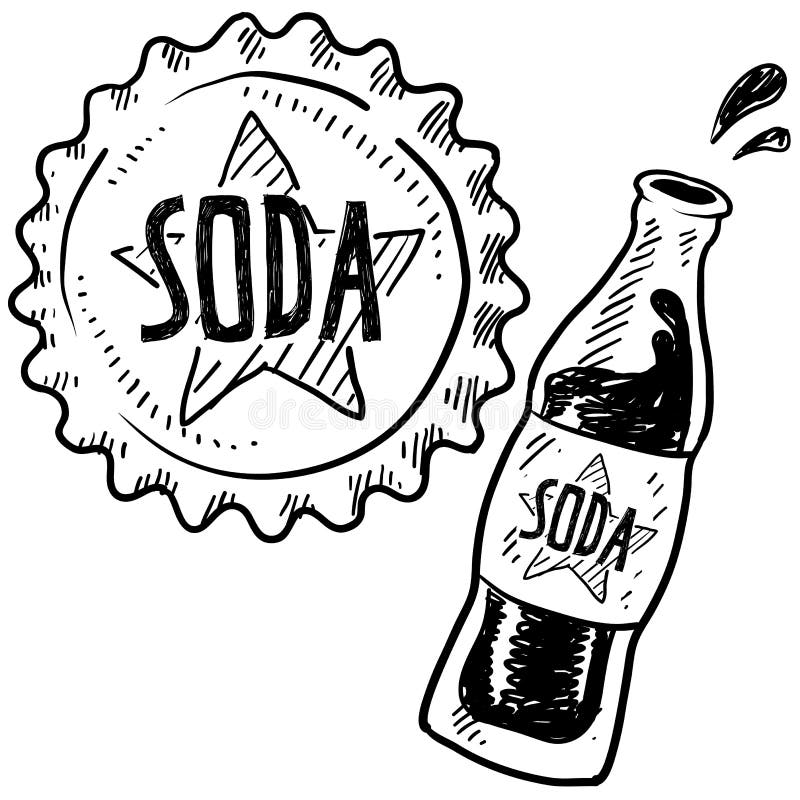 De flessenschets van de soda vector illustratie De flessenschets van de soda vector illustratie
