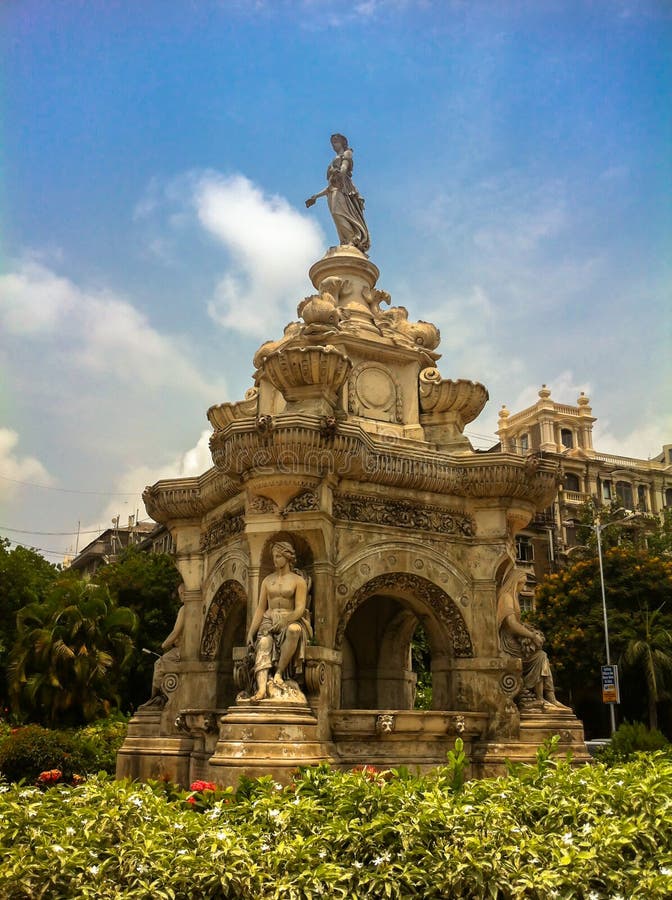 De fontein van de flora in Mumbai, India royalty-vrije stock fotografie De fontein van de flora in Mumbai, India royalty-vrije stock fotografie