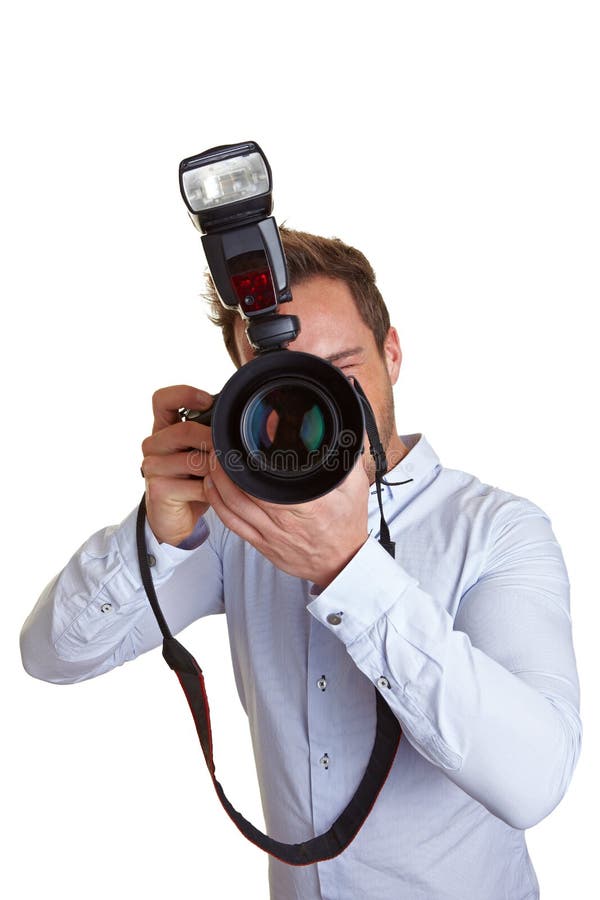De fotograaf van het huwelijk met camera stock foto's De fotograaf van het huwelijk met camera stock foto's