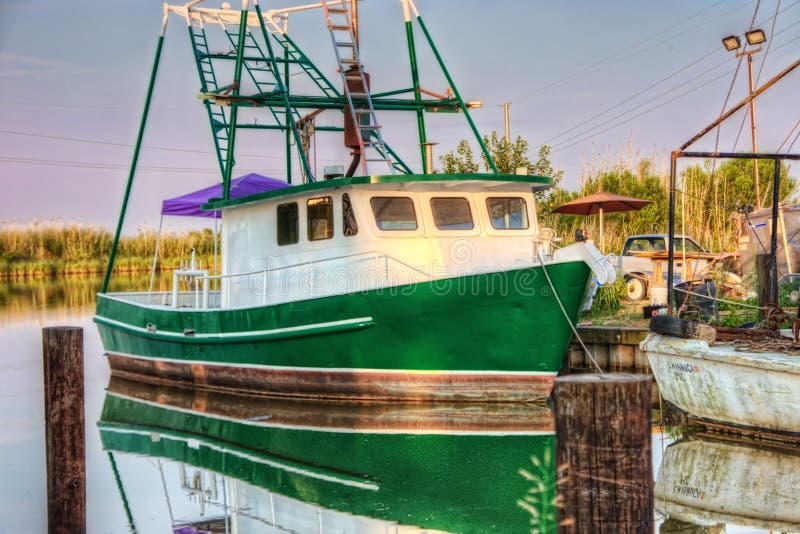 De Garnalenboot HDR van Louisiane stock fotografie De Garnalenboot HDR van Louisiane stock fotografie
