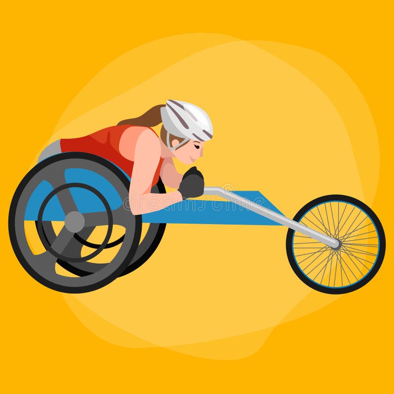 De gehandicapte van het het rasspoor van Atletenon wheelchair Vector van de de Sportconcurrentie vector illustratie De gehandicapte van het het rasspoor van Atletenon wheelchair Vector van de de Sportconcurrentie vector illustratie