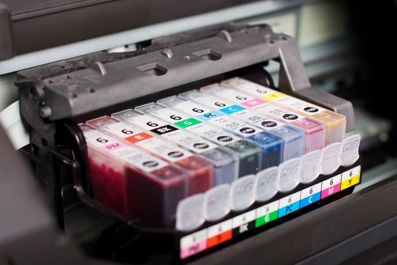 De gekleurde Patronen van de Inkt van de Printer royalty-vrije stock fotografie De gekleurde Patronen van de Inkt van de Printer royalty-vrije stock fotografie