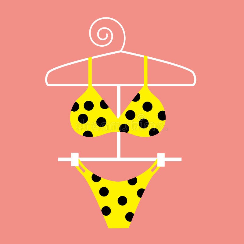 Gele Stippen Bikini stock illustratie