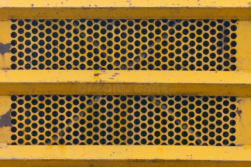 De gele Textuur van de Metaalgrill stock afbeeldingen De gele Textuur van de Metaalgrill stock afbeeldingen