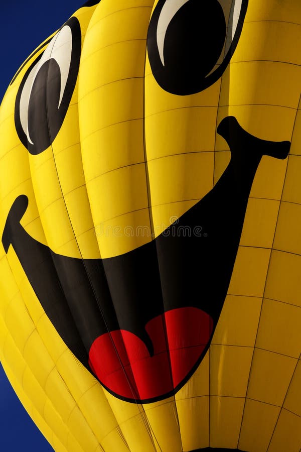 De gelukkige Ballon van de Hete Lucht van het Gezicht stock foto De gelukkige Ballon van de Hete Lucht van het Gezicht stock foto