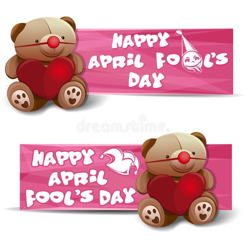 De gelukkige Dag van April Fool ` s Geplaatste banners royalty-vrije illustratie De gelukkige Dag van April Fool ` s Geplaatste banners royalty-vrije illustratie