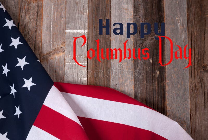 De gelukkige dag van Columbus De vlag van Verenigde Staten stock afbeeldingen De gelukkige dag van Columbus De vlag van Verenigde Staten stock afbeeldingen