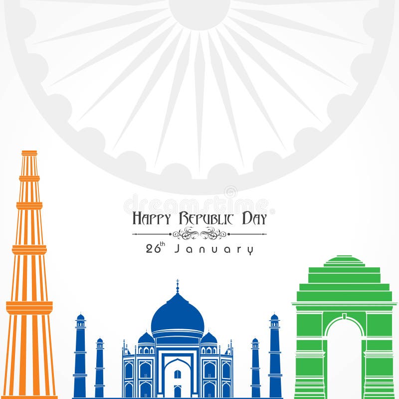 De gelukkige Dag van de Republiek van de illustratievector van India, afficheontwerp vector illustratie De gelukkige Dag van de Republiek van de illustratievector van India, afficheontwerp vector illustratie