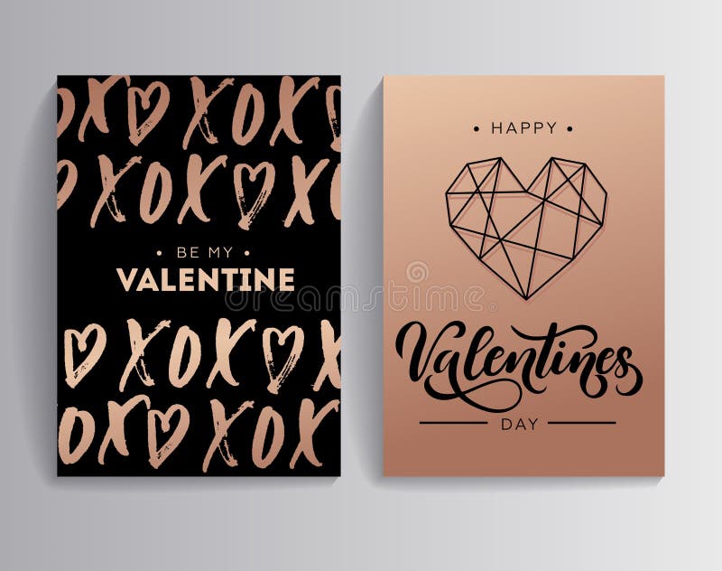 De gelukkige dag van Valentine ` s nam gouden die groetkaart met het van letters voorzien wordt geplaatst toe vector illustratie De gelukkige dag van Valentine ` s nam gouden die groetkaart met het van letters voorzien wordt geplaatst toe vector illustratie