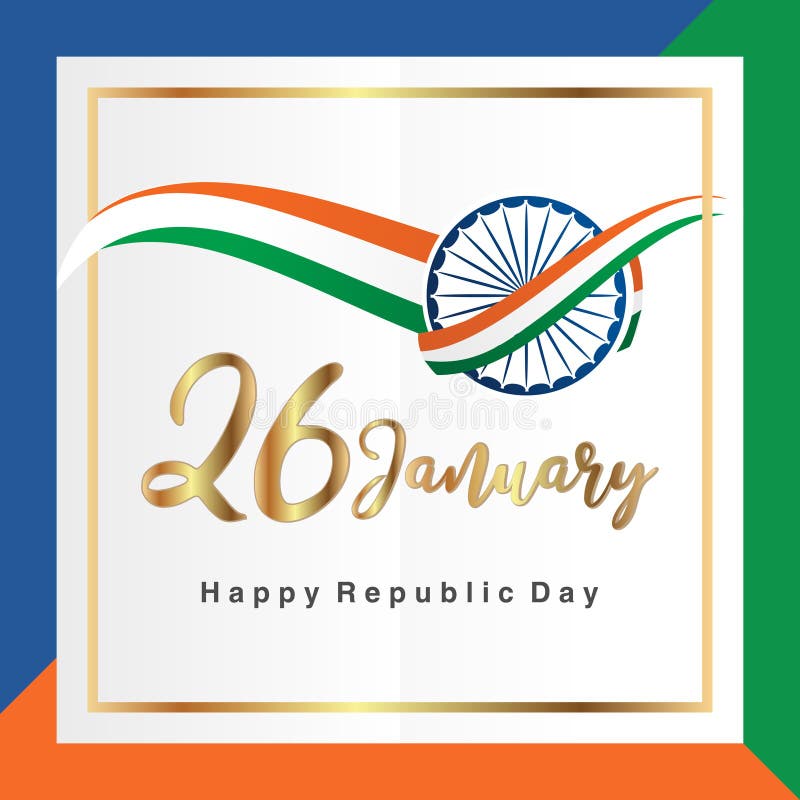 De gelukkige Indische Republiek dag 26 Januari-viering eert de datum waarop de Grondwet van India affiche of banner vormde royalty-vrije illustratie De gelukkige Indische Republiek dag 26 Januari-viering eert de datum waarop de Grondwet van India affiche of banner vormde royalty-vrije illustratie