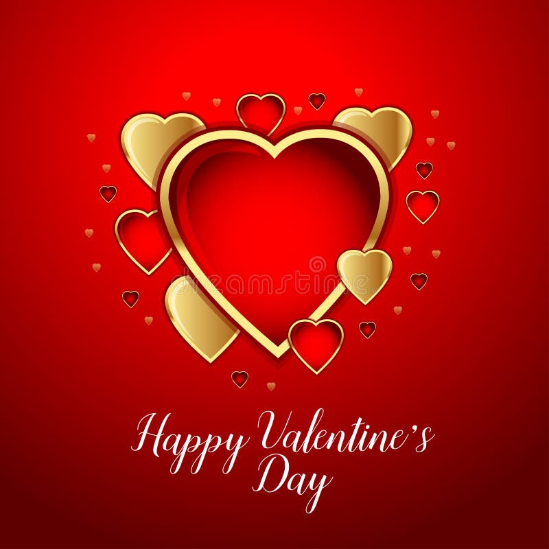 De gelukkige Kaart van de de Daggroet van Valentine ` s op rode achtergrond, vectorillustratie royalty-vrije illustratie De gelukkige Kaart van de de Daggroet van Valentine ` s op rode achtergrond, vectorillustratie royalty-vrije illustratie