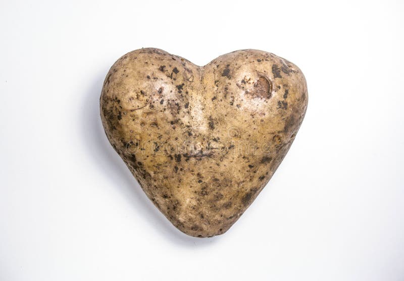 De gelukkige kaart van de de aardappelgroet van de valentijnskaartdag Hart op witte achtergrond stock afbeeldingen De gelukkige kaart van de de aardappelgroet van de valentijnskaartdag Hart op witte achtergrond stock afbeeldingen