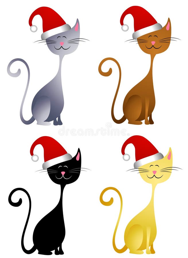 De gelukkige Katten van de Hoed van Kerstmis