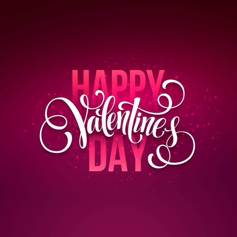 De gelukkige met de hand geschreven tekst van de valentijnskaartendag op vaag vector illustratie De gelukkige met de hand geschreven tekst van de valentijnskaartendag op vaag vector illustratie