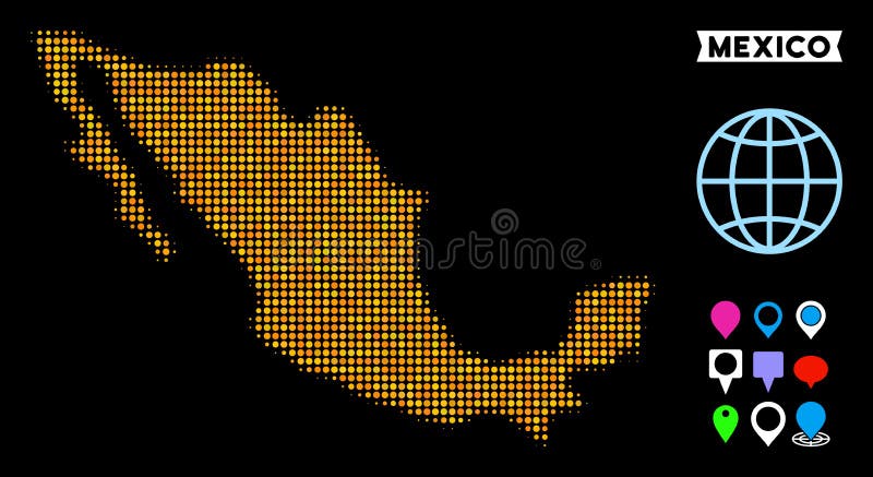 De gestippelde Halftone Kaart van Mexico royalty-vrije illustratie De gestippelde Halftone Kaart van Mexico royalty-vrije illustratie