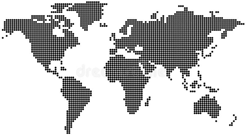 De gestippelde Kaart van de Wereld