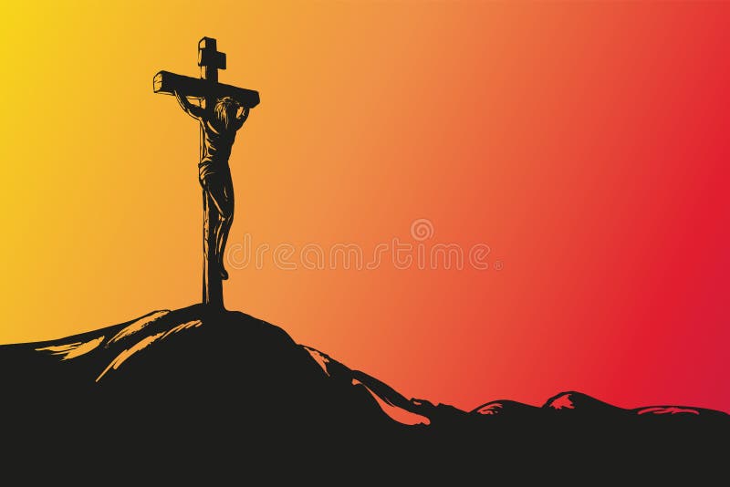 De getrokken vector van Jesus Christ Crucifixion hand vector illustratie De getrokken vector van Jesus Christ Crucifixion hand vector illustratie