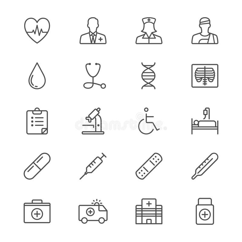 De gezondheidszorg verdunt pictogrammen vector illustratie De gezondheidszorg verdunt pictogrammen vector illustratie