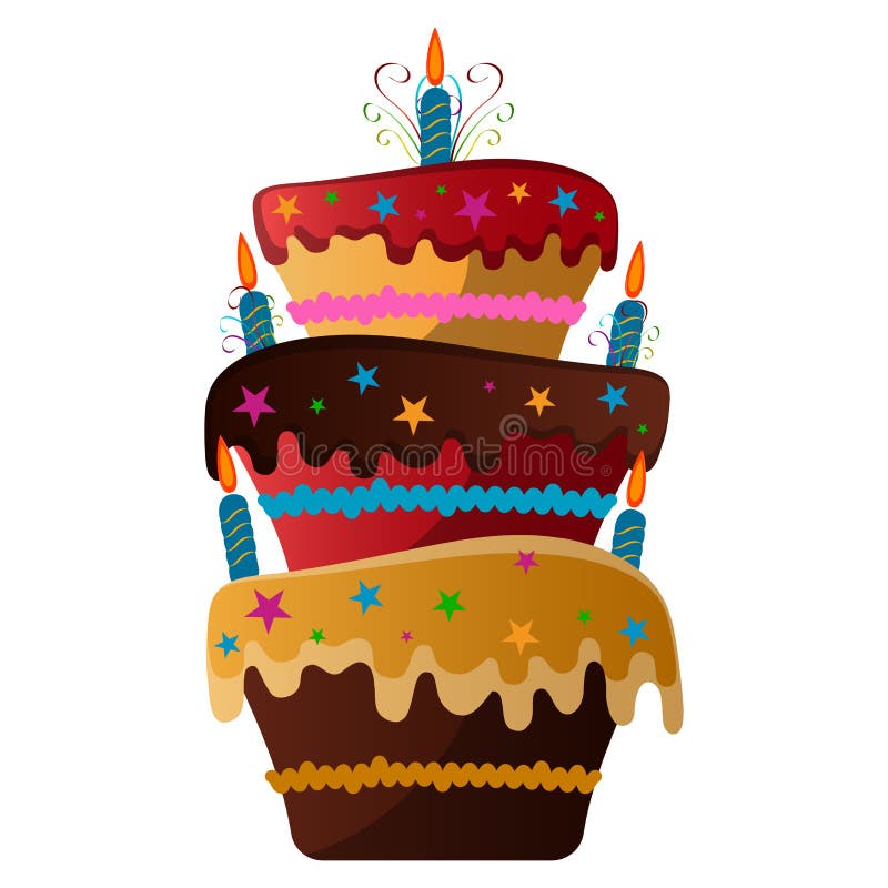 De geïsoleerdet Cake van de Verjaardag vector illustratie