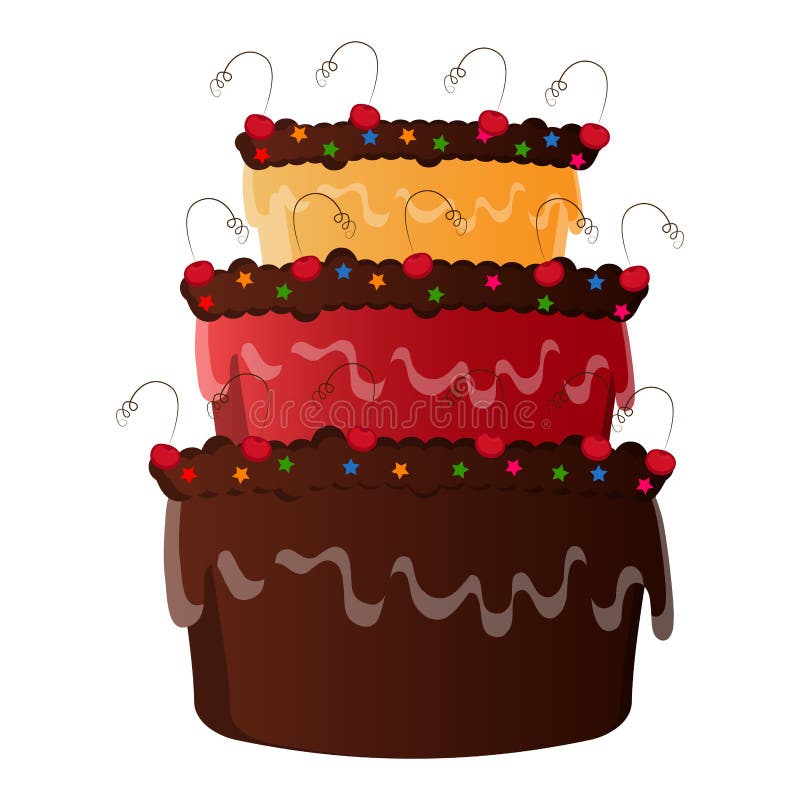 De geïsoleerdet Cake van de Verjaardag vector illustratie