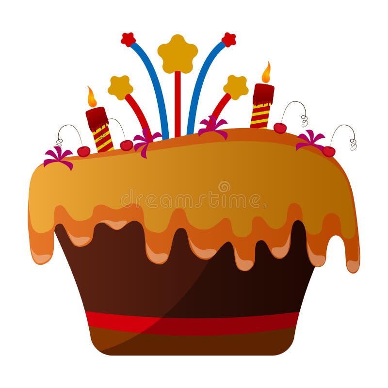 De geïsoleerdet Cake van de Verjaardag vector illustratie