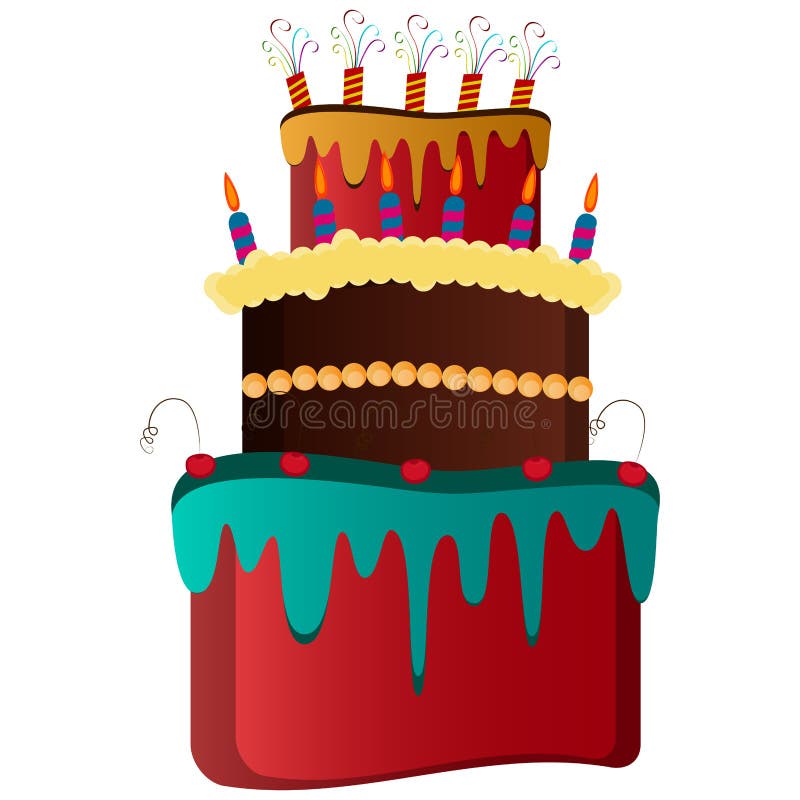 De geïsoleerdet Cake van de Verjaardag royalty-vrije illustratie