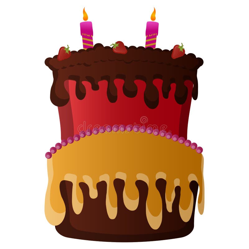 De geïsoleerdet Cake van de Verjaardag vector illustratie