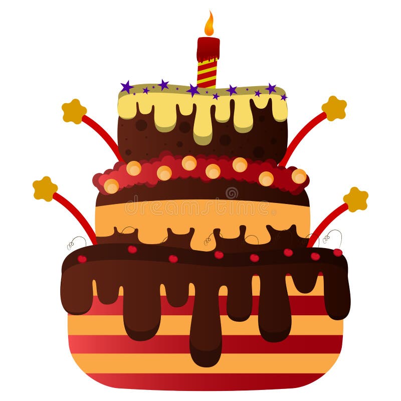 De geïsoleerdet Cake van de Verjaardag royalty-vrije illustratie