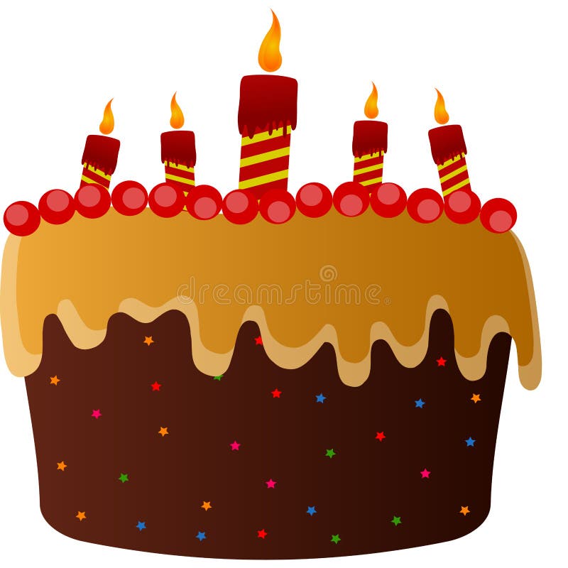 Geïsoleerde verjaardagstaart vector illustratie