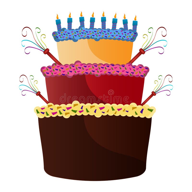 De geïsoleerdet Cake van de Verjaardag vector illustratie