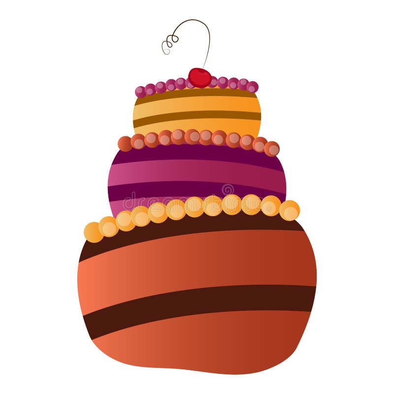 De geïsoleerdet Cake van de Verjaardag vector illustratie