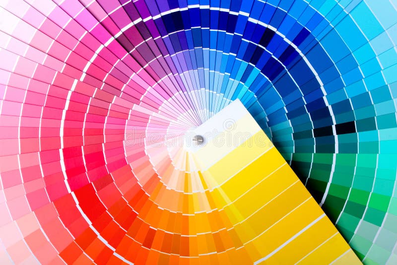 Close-up view of a color chart used for paint selection. Close-up view of a color chart used for paint selection